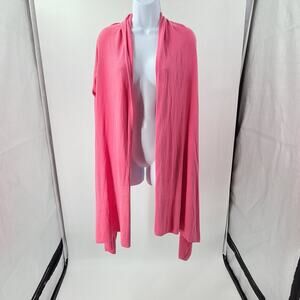 DKNY Cashmere Silk Blend Waterfall Cardigan Pink Size Small Y2K Coquette Barbie